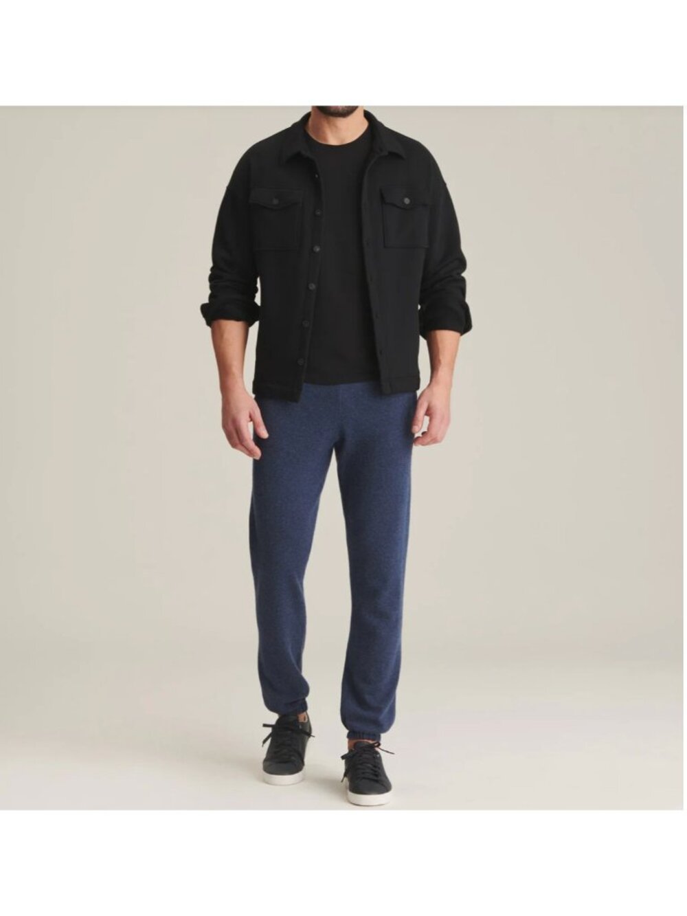 Nadaam Mens Pants Large Blue Recycled Cashmere Joggers Pull On